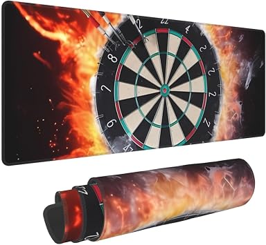 Dart Board Gaming Mouse Pad Extended XXL Mouse Mat with Stitched Edges Non-Slip Long Desk Pad 12x31.5in Large Desk Mat for Keyboard Home Office Gaming Work