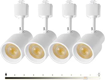 10W LED Track Lighting Heads H Type, 3000K, 24°, White 4 Pack