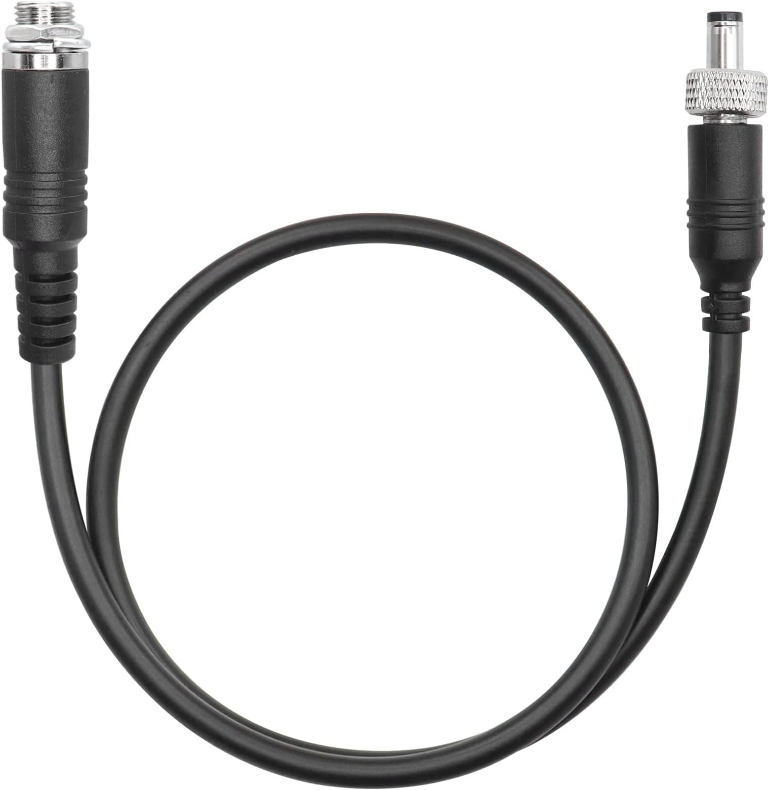 DC5.5mm×2.1mm Panel Mount Thread Locking Power Cable,5.5×2.1mm Male Plug Head with Locking Nut,5.5×2.1/2.5mm Female Socket with Thread,for DC 12V Power Adapter,50cm/19.6in