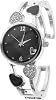 Hemobllo Ladies Silver Bangle Watch-Rhinestone Heart-Shaped Bracelet Watches for Women, Fashionable Silver Cuff Quartz Wrist Watches, Elegant Ladies Bracelet Watch for Women & Girls