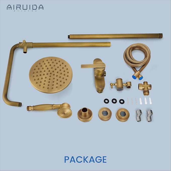 Sistema de Ducha Expuesta Airuida Latón Antiguo miniatura 9