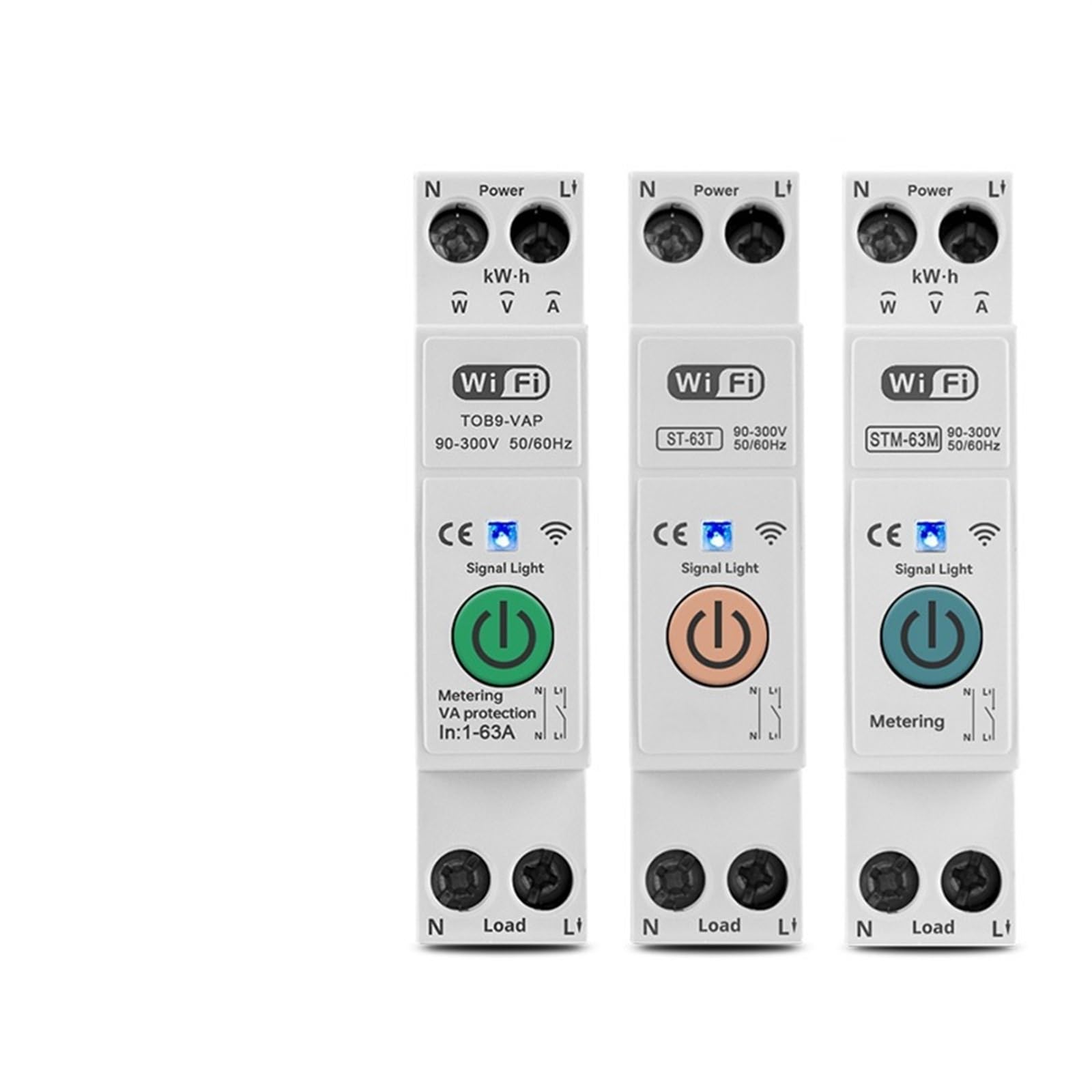 JJHQOKYNA Switch Circuit Breaker 63A 1P Power Metering Timer Relay for Home Wireless Remote Control(10A)