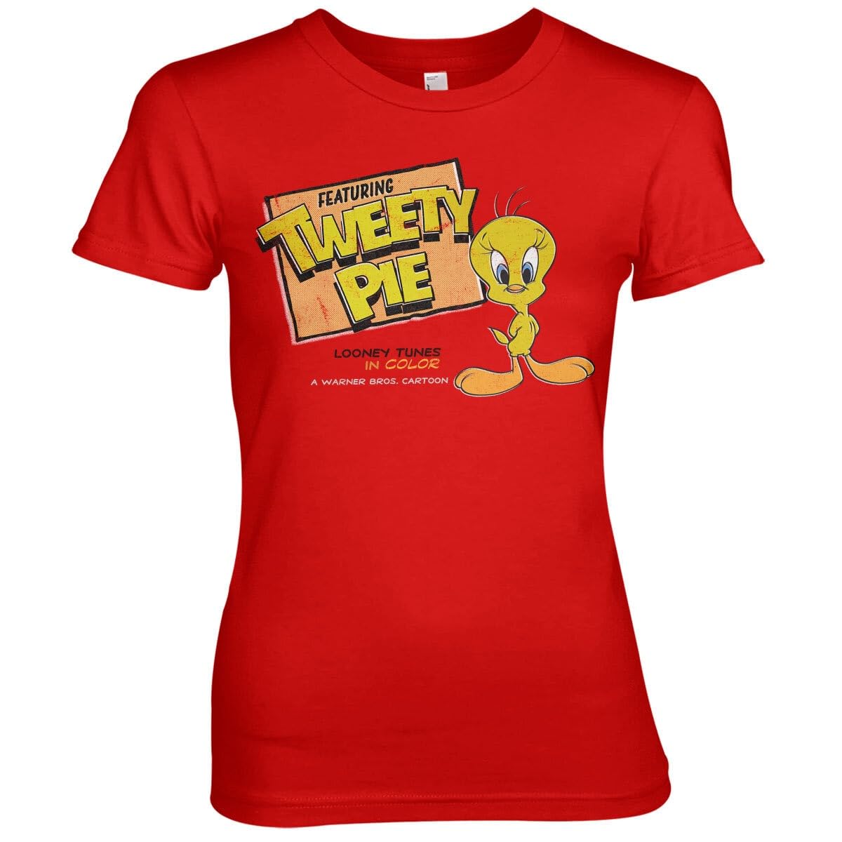 Looney Tunes Women's Red Officially Licensed Tweety Pie T-Shirt (Red), Medium
