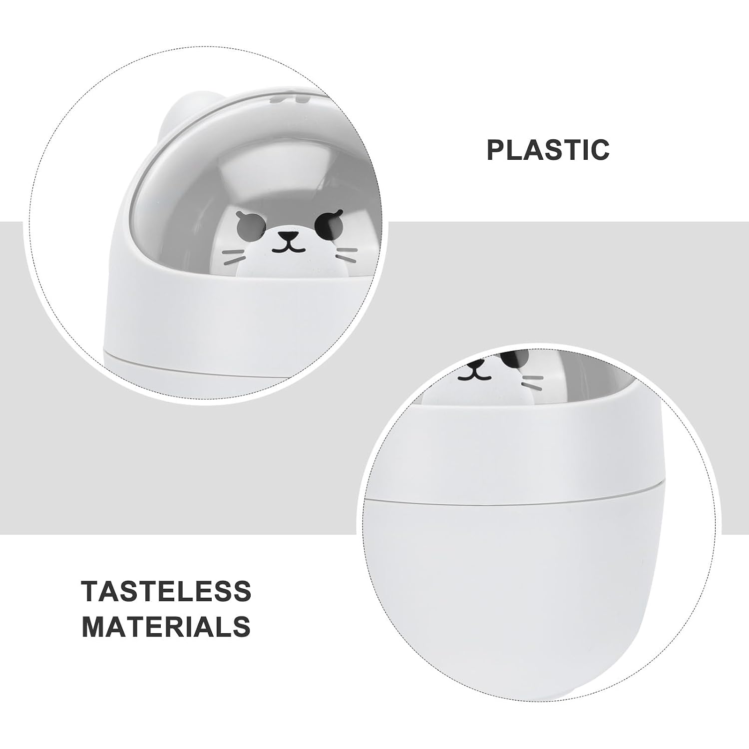 Mini Trash Can with Lid Cute Cartoon Cat Desktop Garbage Bin Small Waste Container for Office Dormitory Table Use