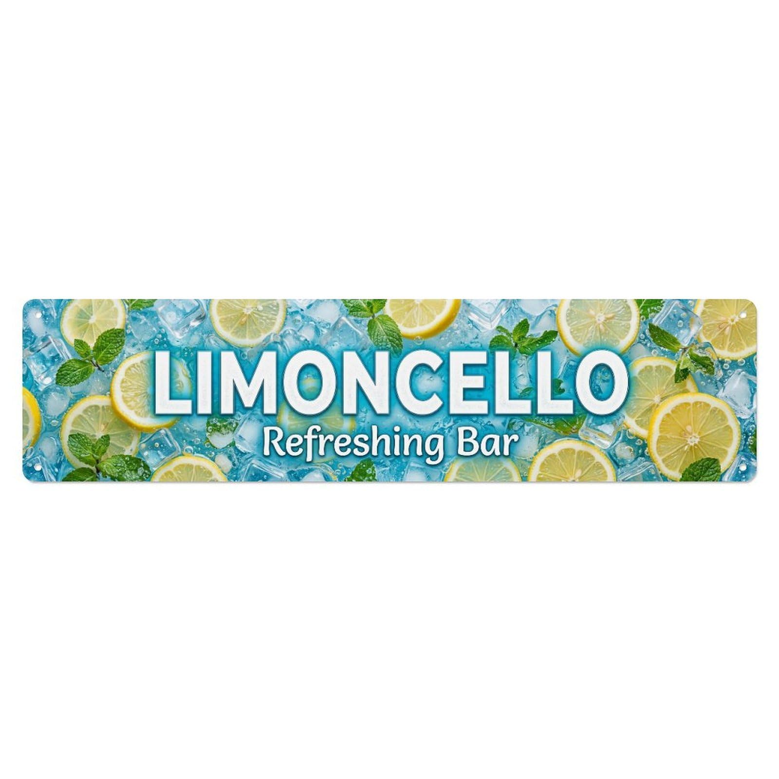 Limoncello Refreshing Citrus Bar Metal Tin Skinny Sign Plaque Wall Decor for Cafe, Club Bar, Office, Home Garden Metal Poster 4x16Inch