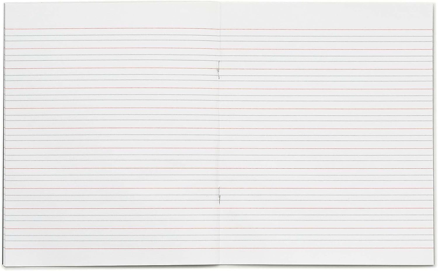 Rhino HANDWRITING EXERCISE BOOKS A5 4mm BLUE LINES with 16mm RED LINES 32 Page GREEN COVER [Pack of 5]