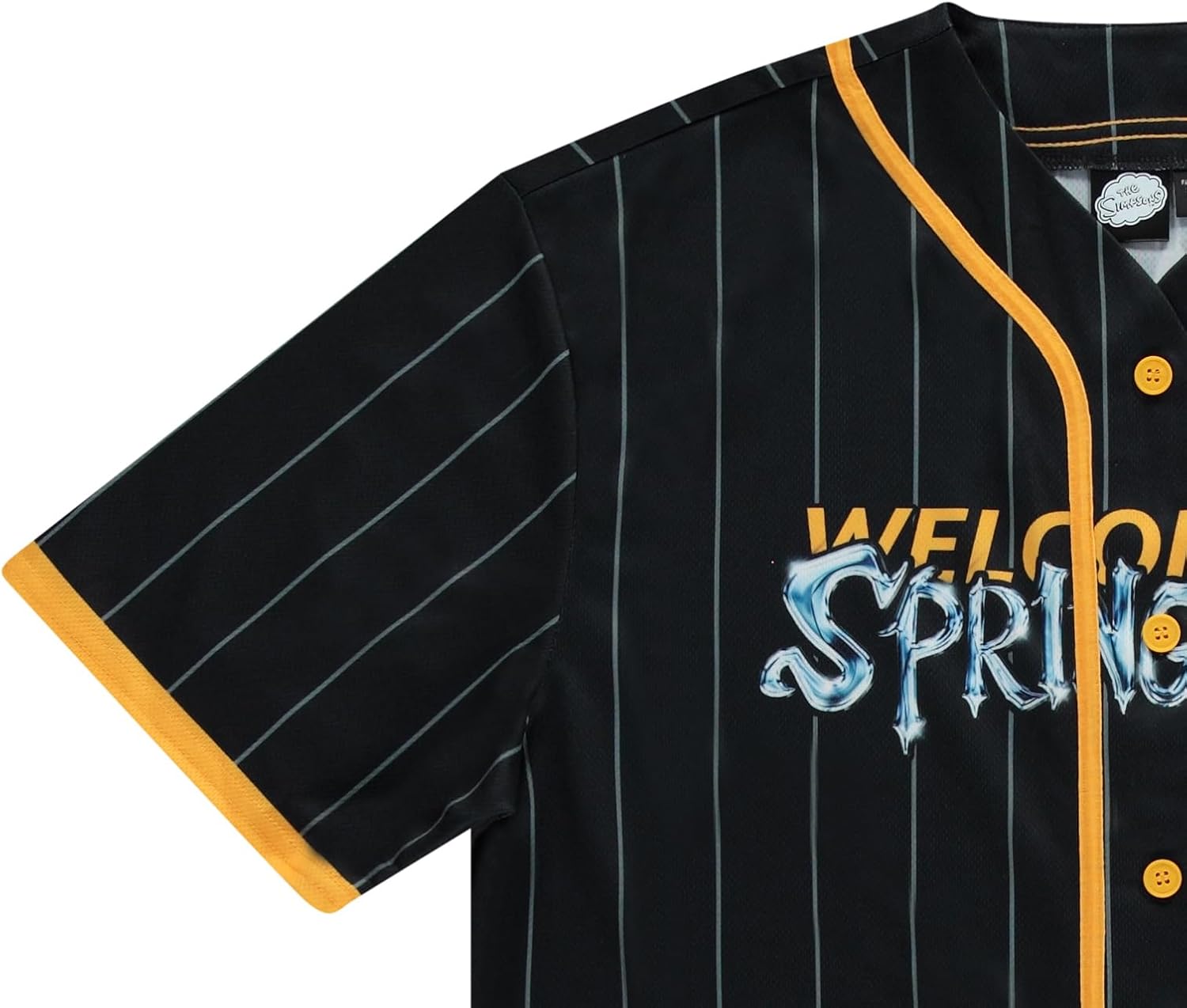 Simpsons The Men's Baseball Jersey - Homer, Bart, Lisa, Krusty The Clown - Mesh Button Down Baseball Jersey