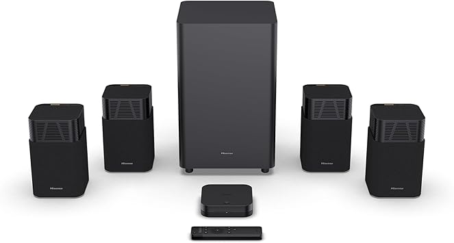 Hisense HT Saturn 4.1.2ch Soundbar with Wireless Subwoofer, Dolby Atmos, DTSX, Bluetooth 5.3, EzPlay, 4K HDMI Pass Through, Roku TV Ready, HDMI/AUX/ARC/Optical/USB, 5 EQ Modes, Hi Concerto