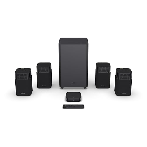 Hisense HT Saturn 4.1.2Ch Sound Bar with Wireless Subwoofer, Dolby Atmos, DTS:X, Bluetooth 5.3, EzPlay, 4K HDMI Pass Through, Roku TV Ready, HDMI/AUX/ARC/Optical/USB, 5 EQ Modes, Hi Concerto