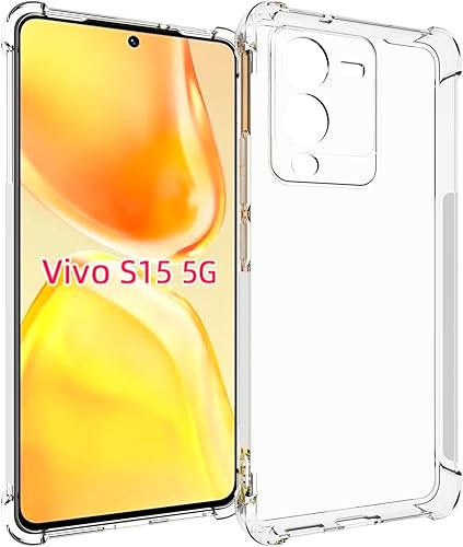 Funda para Vivo V25 Pro 5G  Vivo S15 Pro 5G Transparente TPU Cuatro Esquinas Funda Protectora Transparente Suave