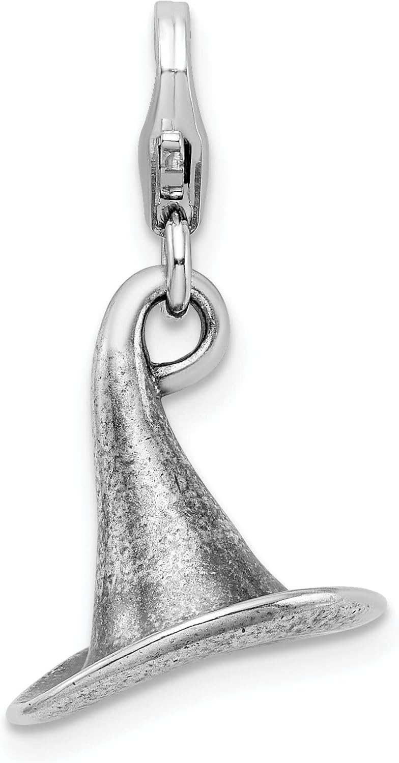 Sterling Silver Witch Hat Lobster Clasp Charm