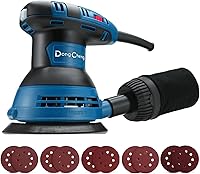 Vista 1 de Dong Cheng 5-Inch Random Orbital Sander 3 Amp 12000OPM, 6 Variable Speeds, with 10pcs Sandpaper & Detachable Dust Bag, Sanding for Woodworking