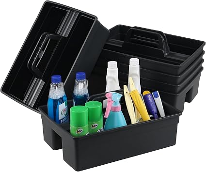 6-Pack Plastic Cleaning Caddy Organizer Basket with Carry Handle