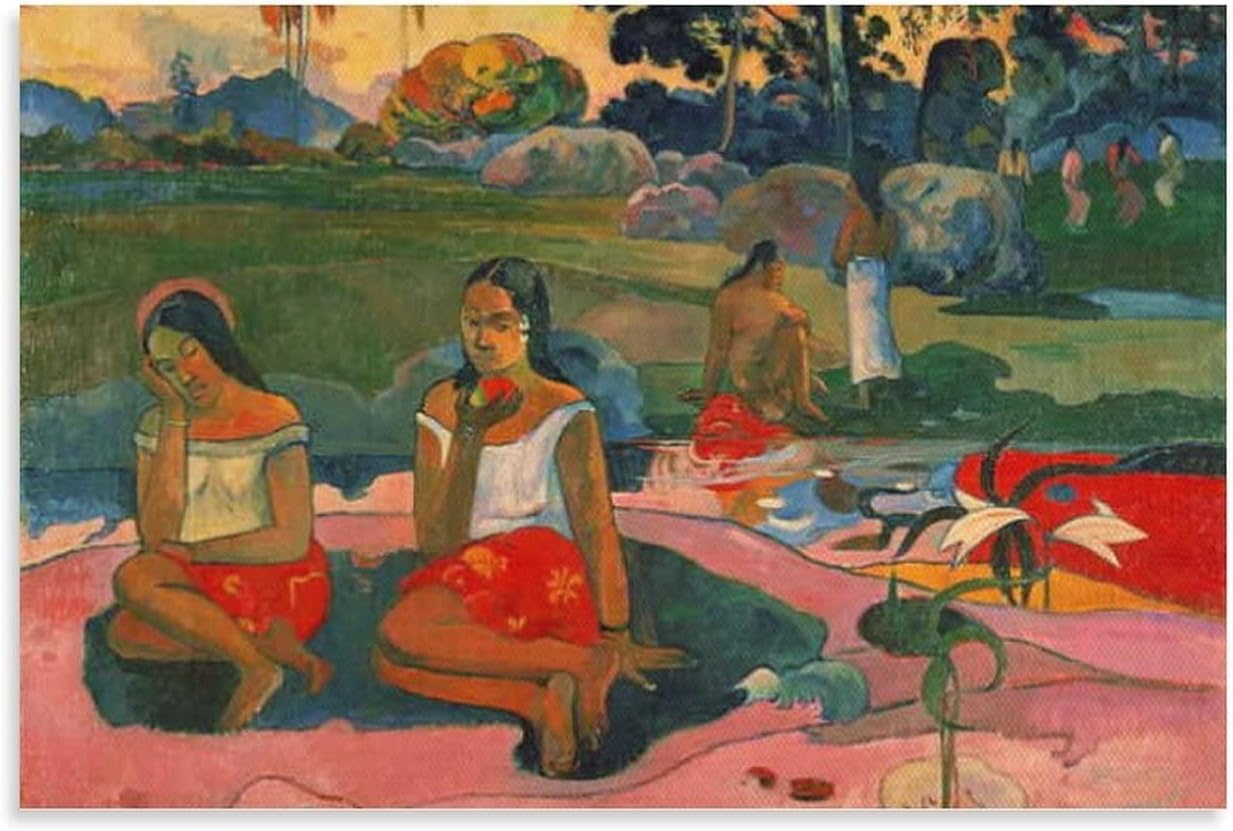 ポール・ゴーギャン、【風景の中の牛】、希少な画集画・マット紙 ポール・ゴーギャン、【風景の中の牛】、希少な画集画・マット紙