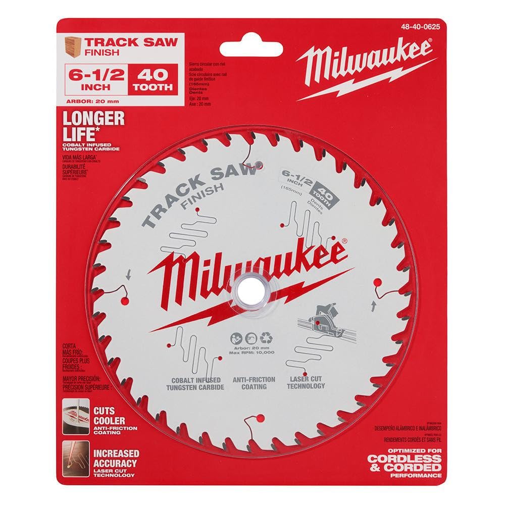 Milwaukee Lama per sega a binario con finitura a 40 denti, lama da 165 mm