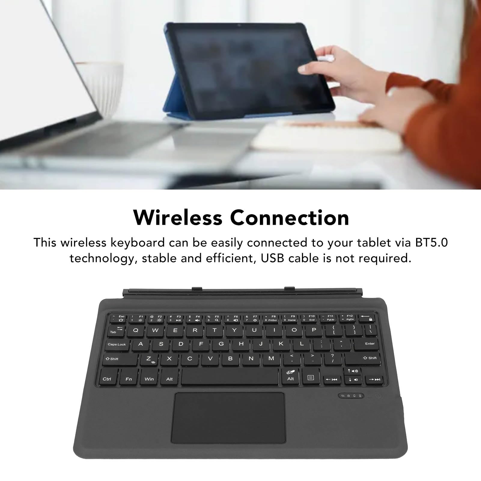 Annadue Teclado Bluetooth Delgado con Panel Táctil para Tabletas (with