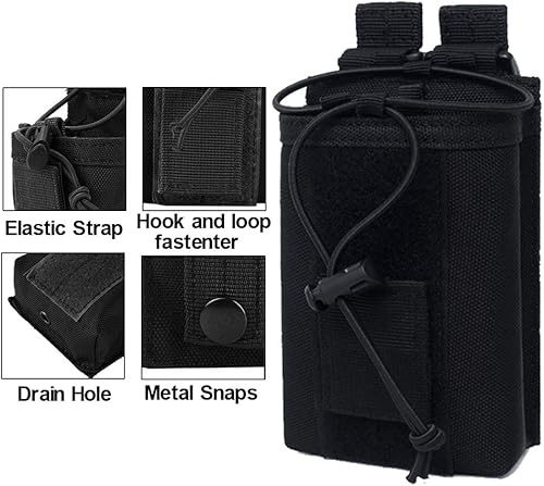 Miniatura 3 de Bolsa de radio  1000D Tactical Molle ajustable de dos vías radios soporte bolsa para walkie talkies