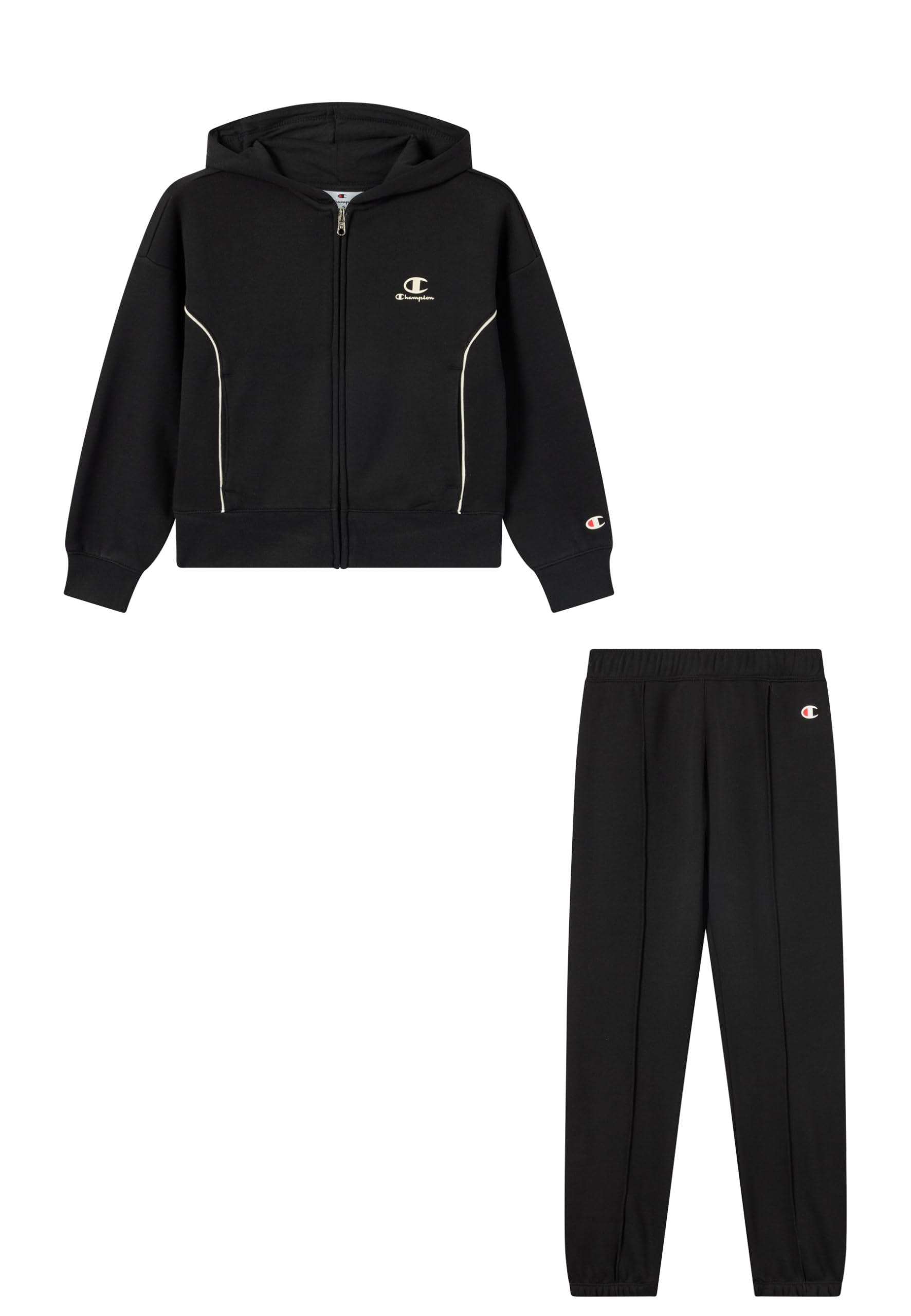 Champion Legacy-Sweatanzug für Mädchen, Schwarz, XL