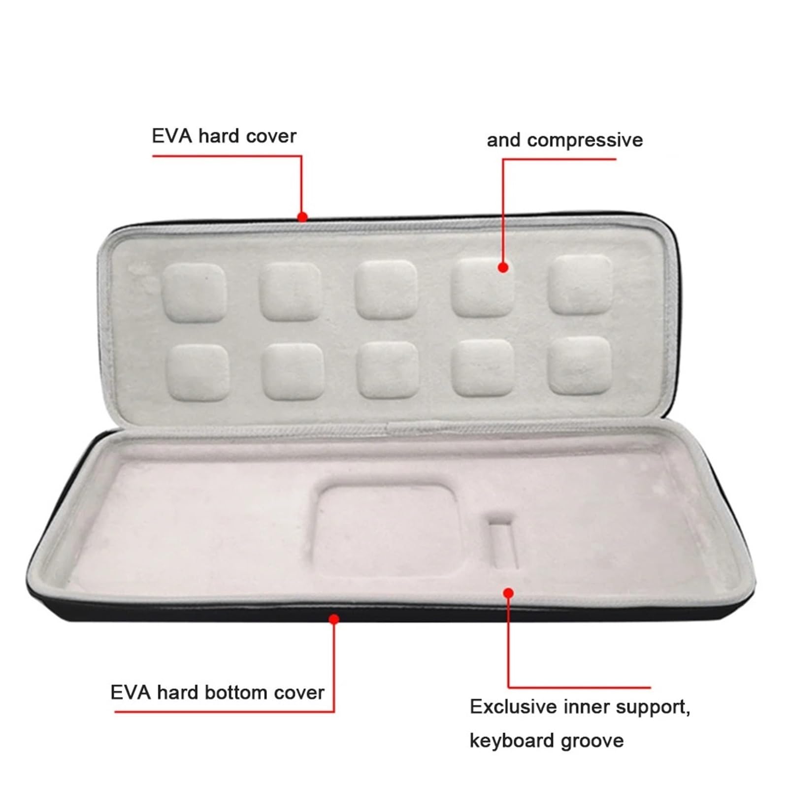 Funda Protectora para Teclado Almacenamiento de Teclado for Estuche de Transporte, Bolsa Protectora Impermeable, Estuche for Teclado inalámbrico