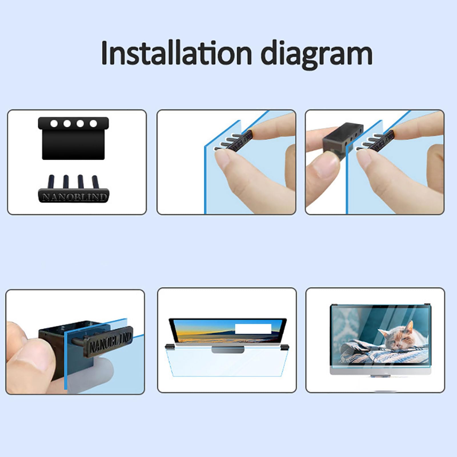 Amovible Filtre Anti-Lumière Bleu Premium pour écran d'ordinateur,Protection des Yeux Anti-UV Anti-lumière Bleue Anti-Reflet,Convient aux moniteurs LCD,TV et PC