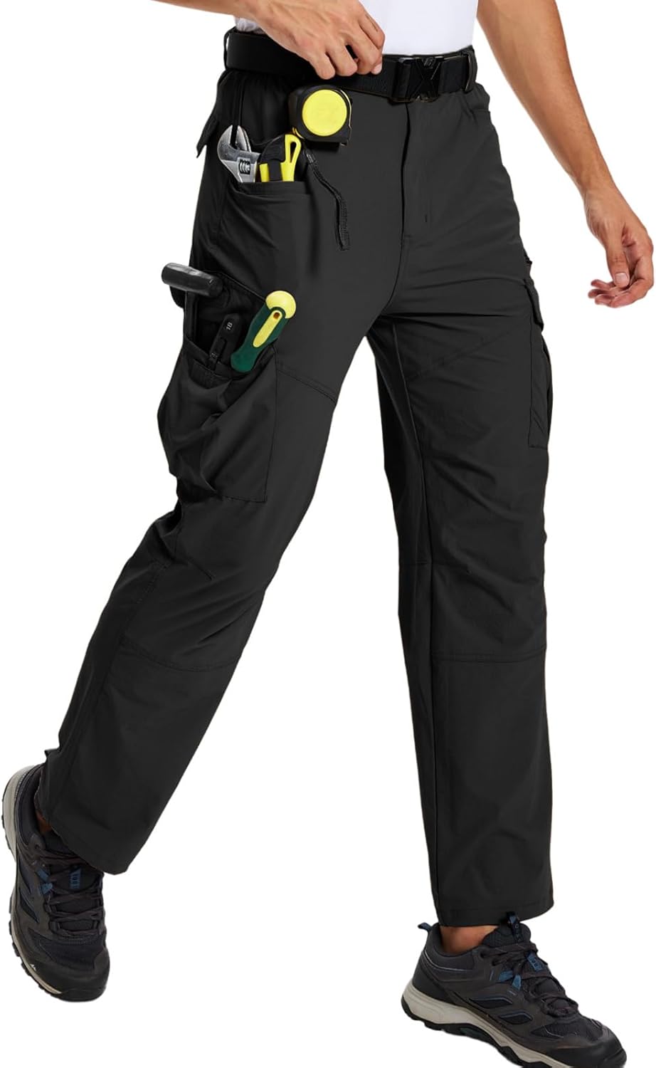 Men's Hiking Cargo Work Pants Lightweight Quick Dry Waterproof Fishing Travel Tactical Pants Outdoor 7 Pockets - Image 2