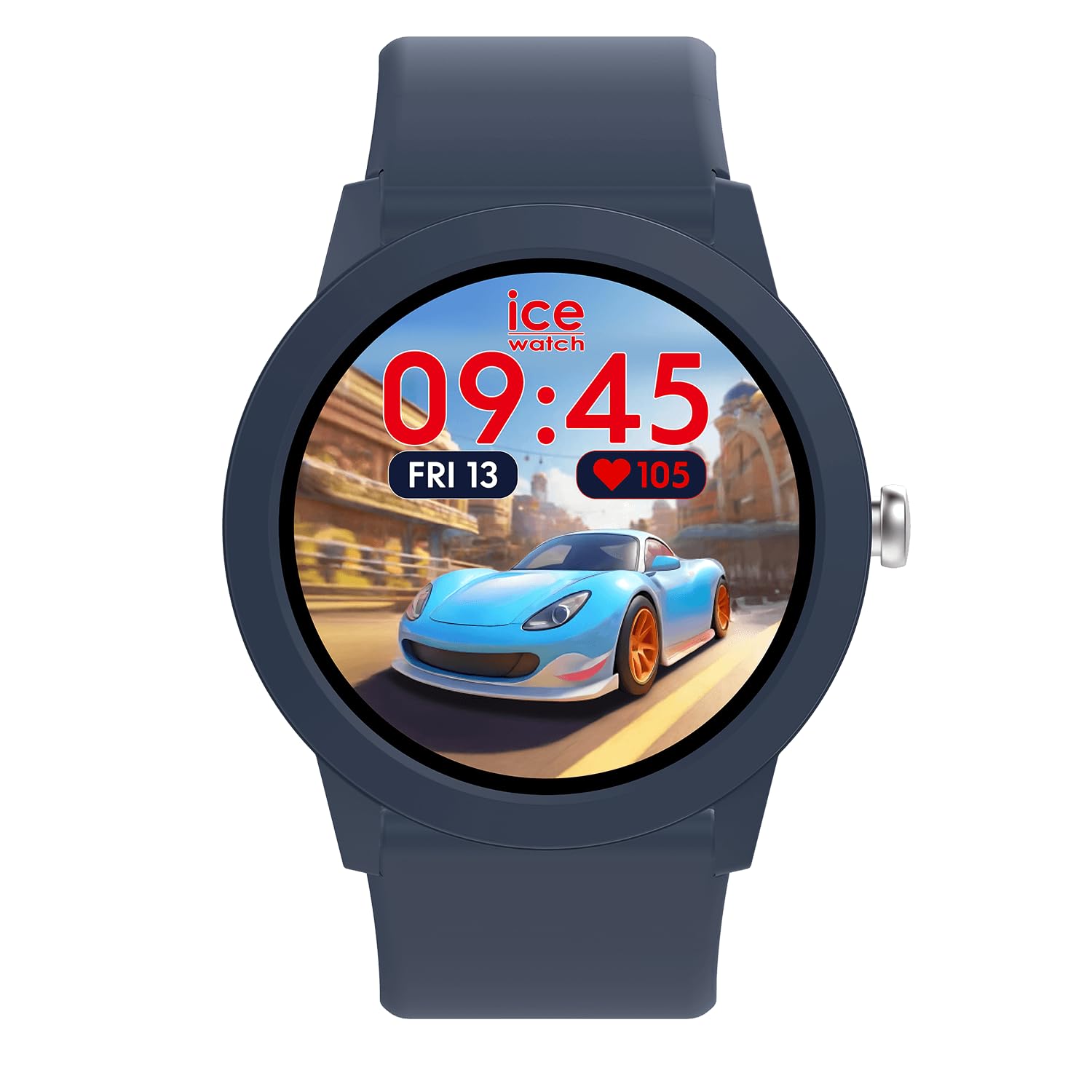 orologio smart junior con design rotondo e cinturino silicone per bambini