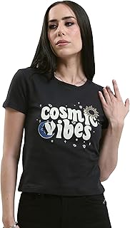 تيشرت قصير كاجوال بقصة عادية للنساء من ريفين، لون أسود