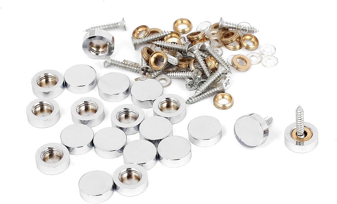 16mm Dia Quality Parts Advertising Glass Tea Table Decorative Metal Mirror Screw Nails 20Pcs Model:39as384qo269