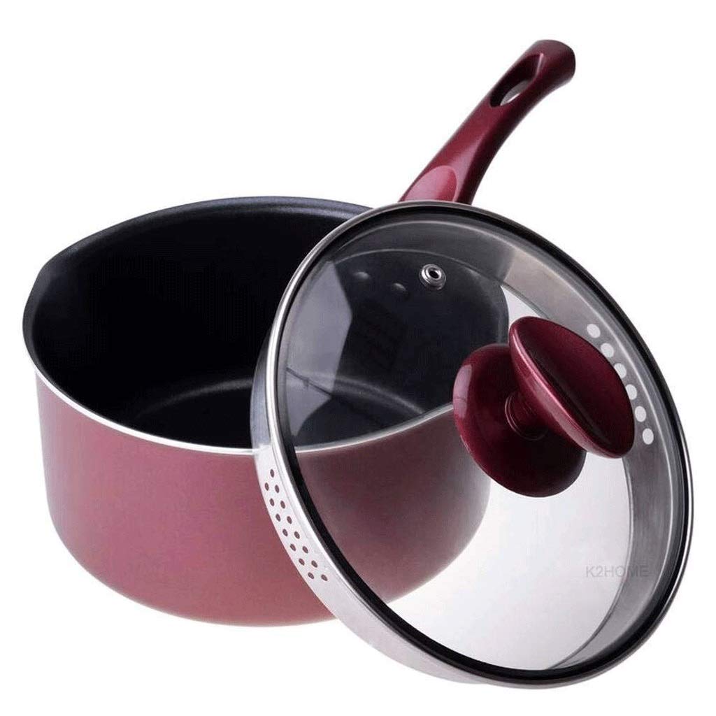 Stockpot Casserole poêle à Lait Chaud Potter Stockpot Casserole Classique en Acier Inoxydable avec Couvercle en Verre