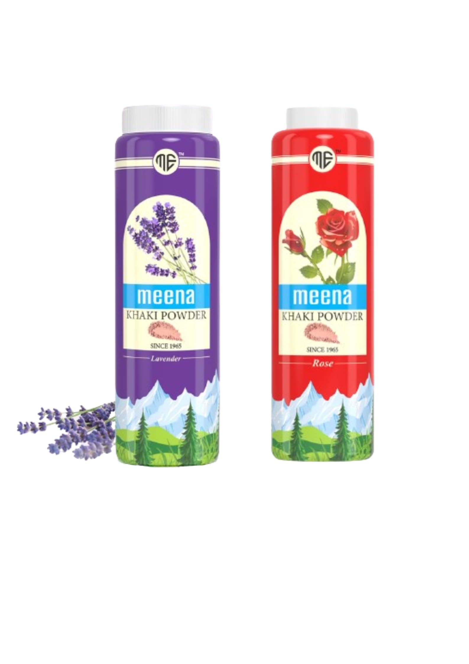 MEENA ELEMENTS Meena Khaki Powder Rose And Lavender 100gm (Pack of 2)
