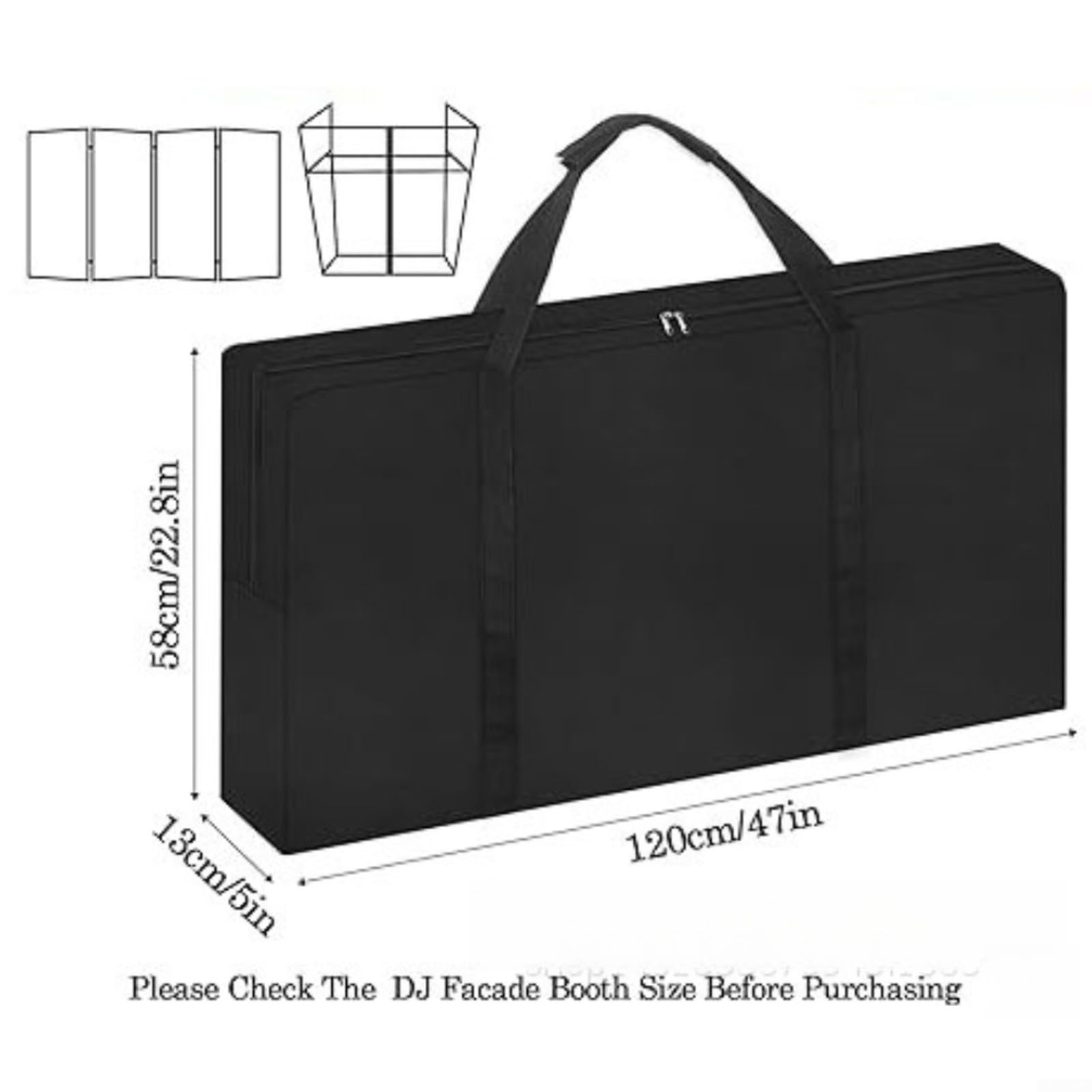 DJ Booth Bolsa de transporte impermeable Oxford caja de almacenamiento para DJ Stand Table Booth 120x58x13cm a prueba de polvo resistente a los arañazos negro