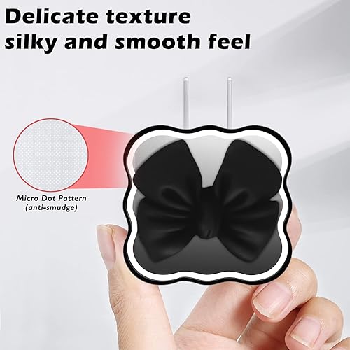 Miniatura 3 de Protector de cable de teléfono Kawaii para iPhone de 18 W20 W, cargador USB-C con diseño de ondas de lazo 3D, funda protectora de cargador suave