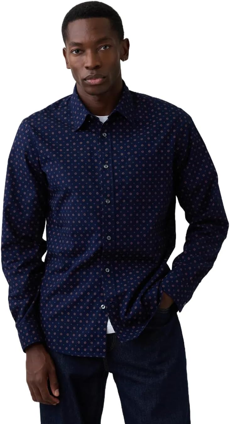 Gap Men's Standard Fit Stretch Poplin Long Sleeve Button Down Shirt