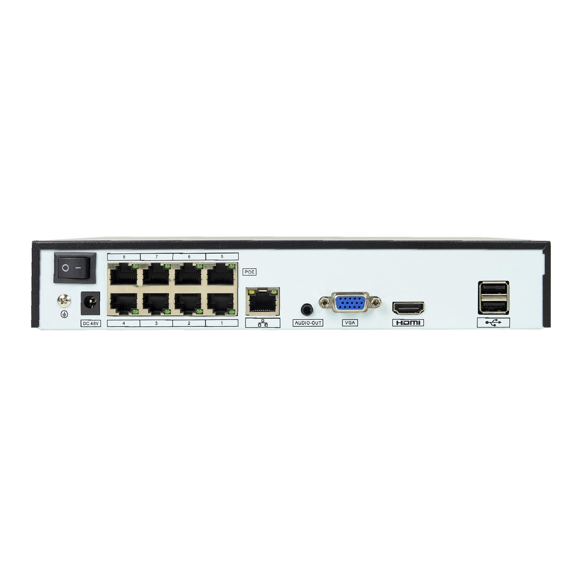 POE NVR PNI House IP716J, 16 canali 4K 8MP, 8 canali POE sì 8 canali IP, nero