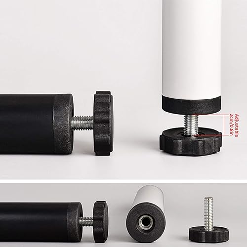 Miniatura 4 de M8M10 patas redondas de cama de un solo agujero patas laterales de sofá, patas de acero laminado en frío, patas ajustables de 0 a 0.8in, accesorios