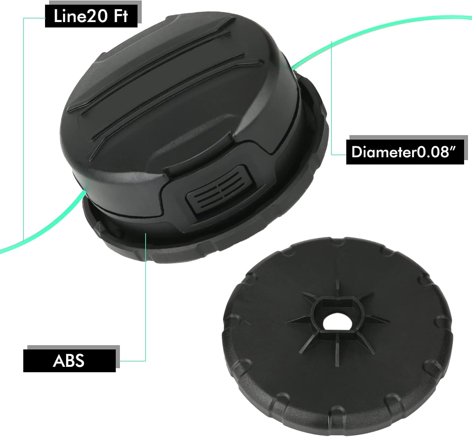 DWO1DT995 Replacement Trimmer Head Compatible with Dewalt DCST920 DCST922 DCST970 DCST990 DCST925 Cordless String Trimmer with Pre-Wound 0.080" 20ft Line