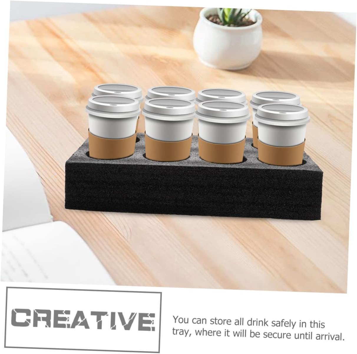 2pcs Outdoor Cup Tray Multi-Hole Packing Trays for Takeout Versatile Drink Carrier for Coffee Beverages for Events