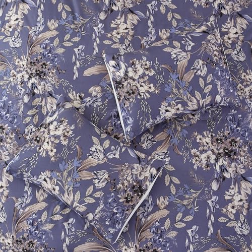 Image of Modern Threads 5-Piece Printed Comforter Set, Thea King in Silver Purple - Soft Comforter, 2 Pillow Shams, and 2 Decorative Pillows