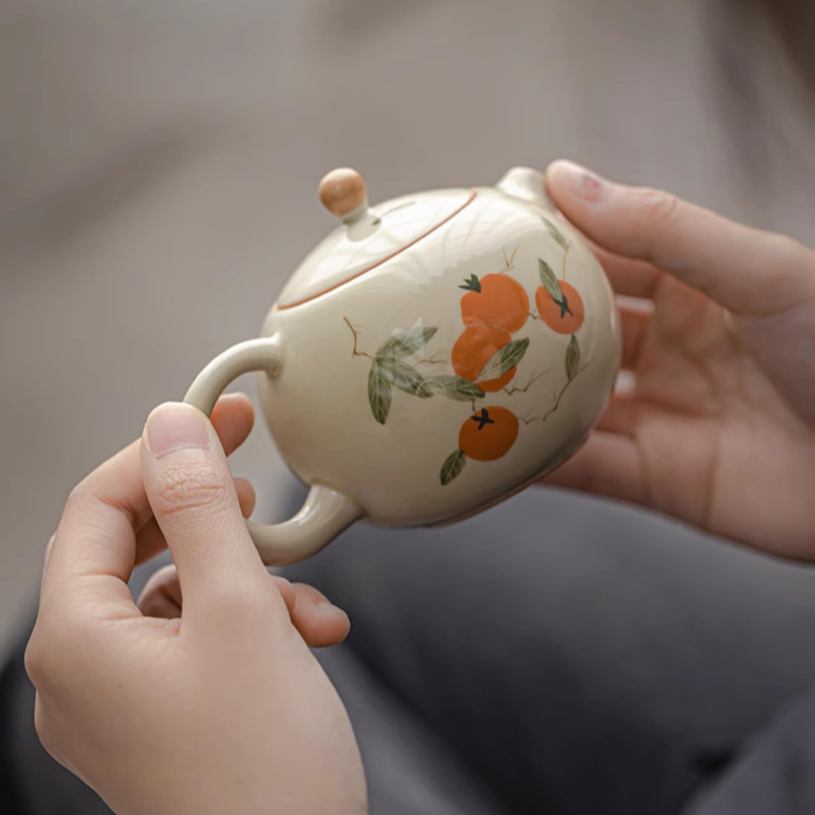Théière en céramique infuseur à thé maison de 200 ml couleur beige