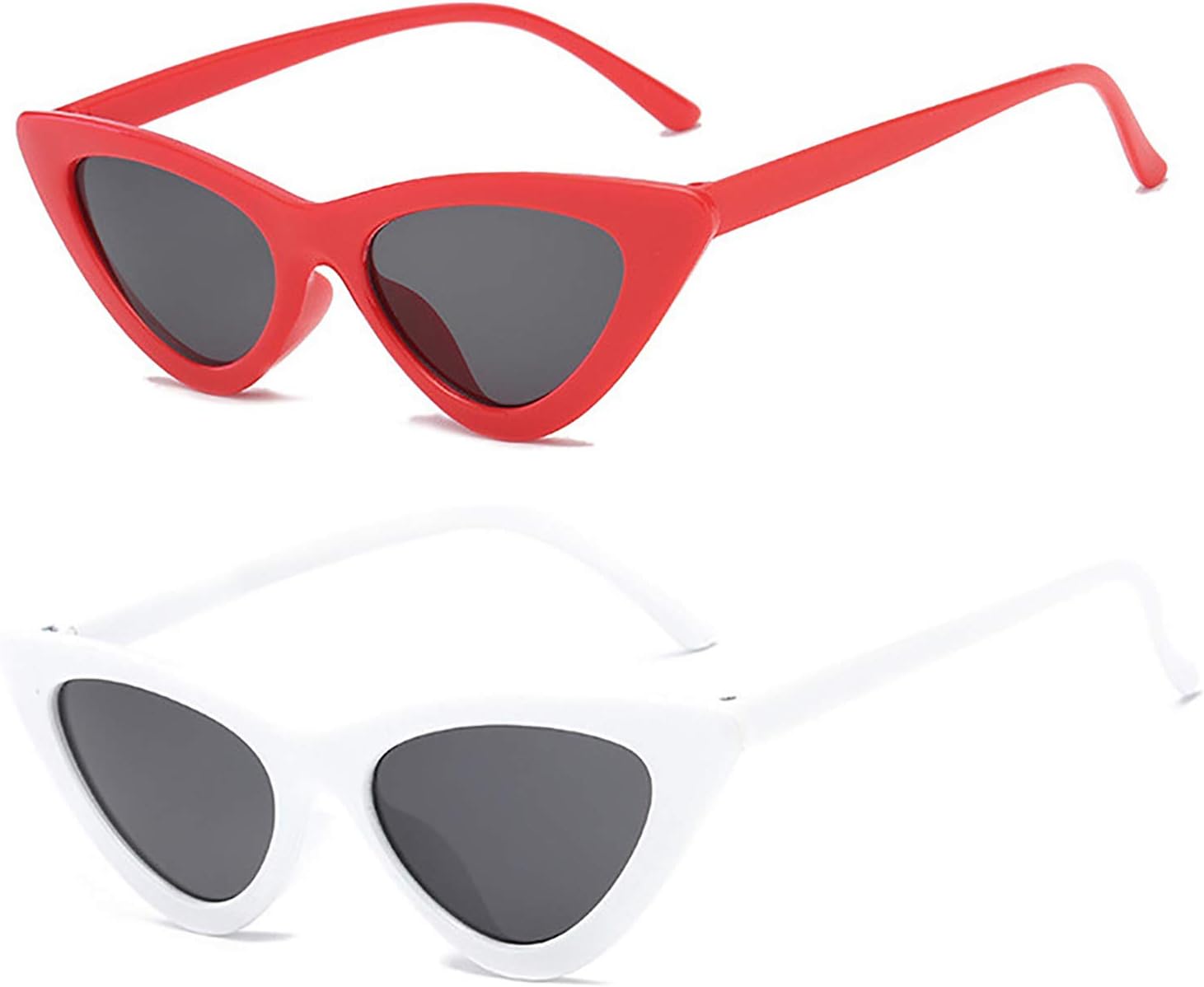 Retro Vintage Narrow Cat Eye Sunglasses for Women Clout Goggles Plastic Frame