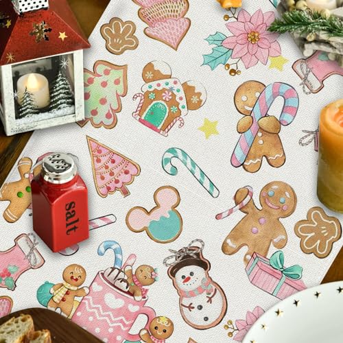 Gingerbread Table Runner Christmas Table Runner Gingerbread Christmas Table Cover New Year Winter Xmas Decor Christmas Decorations for Home Party Table by Yarcooly - Image 4
