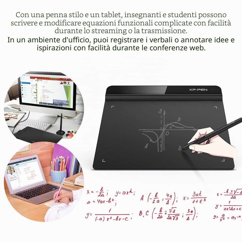 XP-PEN G640 Tavoletta Grafica 6x4 Pollici Ultrasottile, Stilo Passivo con 8192 Livelli senza Batteria, per firma digitale, disegno, osu
