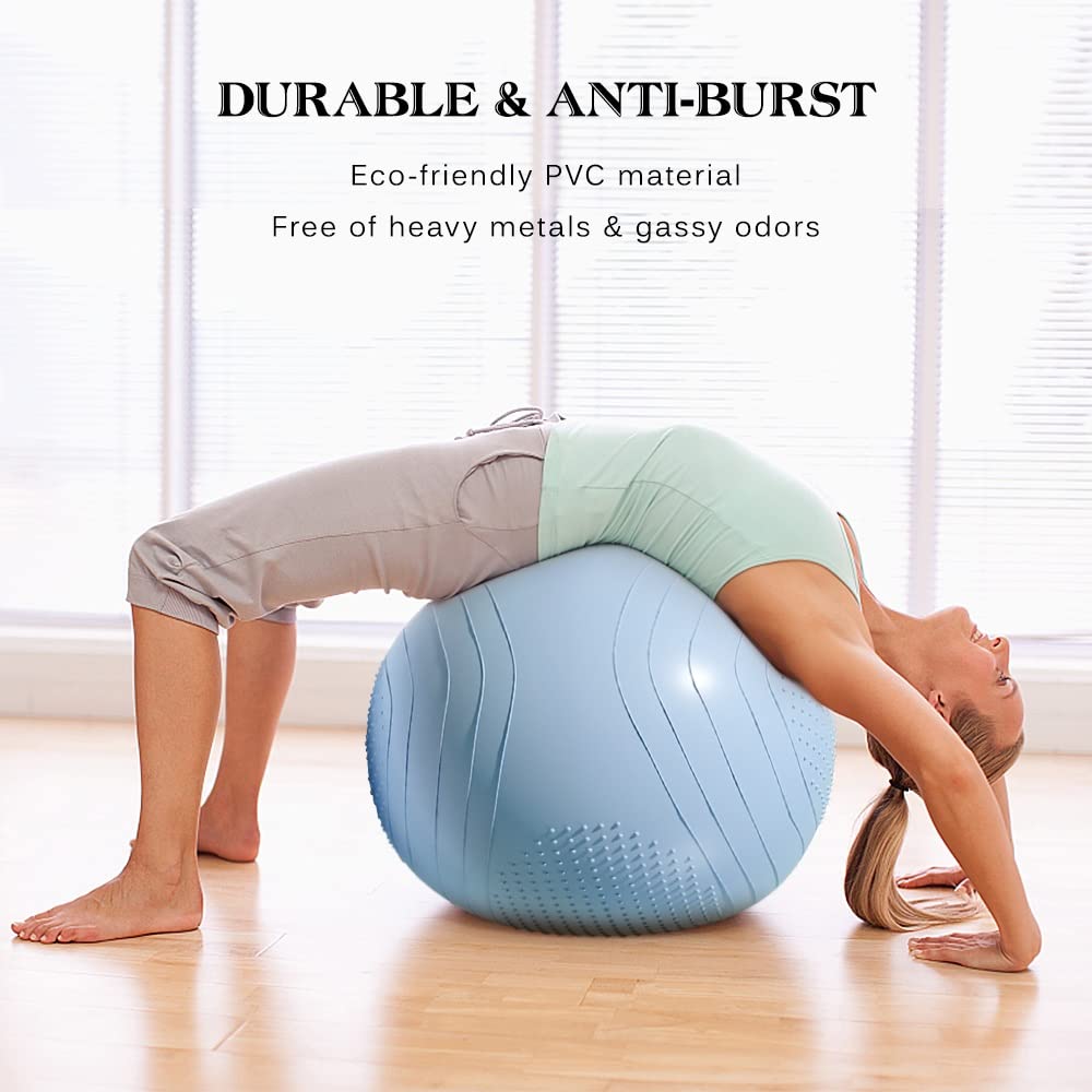 Pelota De Yoga 65cm de la yoga bola de la aptitud de Pilates bolas de los deportes de parto Fitball Formación Entrenamiento del ejercicio bola de masaje Gimnasio Control con bomba rápida Pelota De Yog