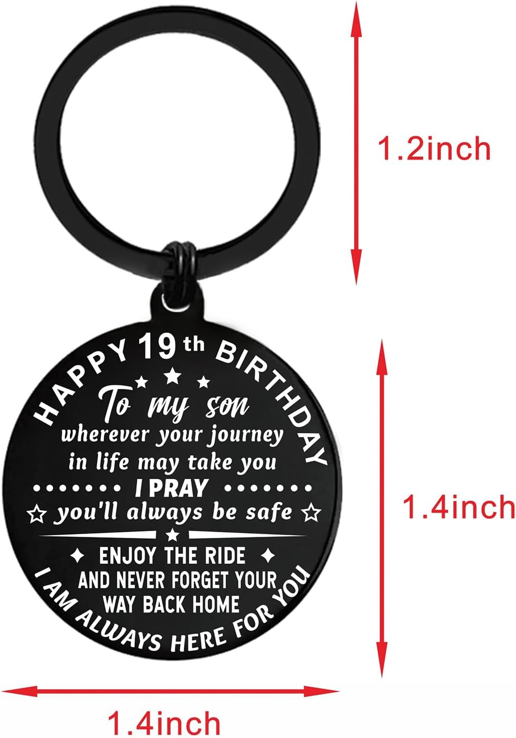 ENGZHI Son 19th Birthday Gifts for Men, 19 Year Old Boys Gifts, 19th Birthday Decorations for Him, Age 19 Bday Keychain - Image 2