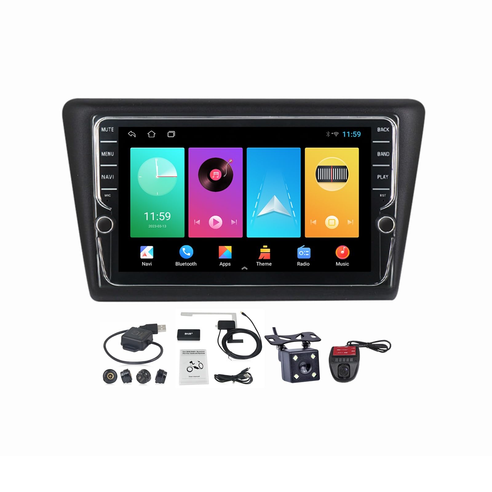 Autoradio Android 11 avec CarPlay sans fil pour Rapid, écran 9 pouces et processeur DSP K20