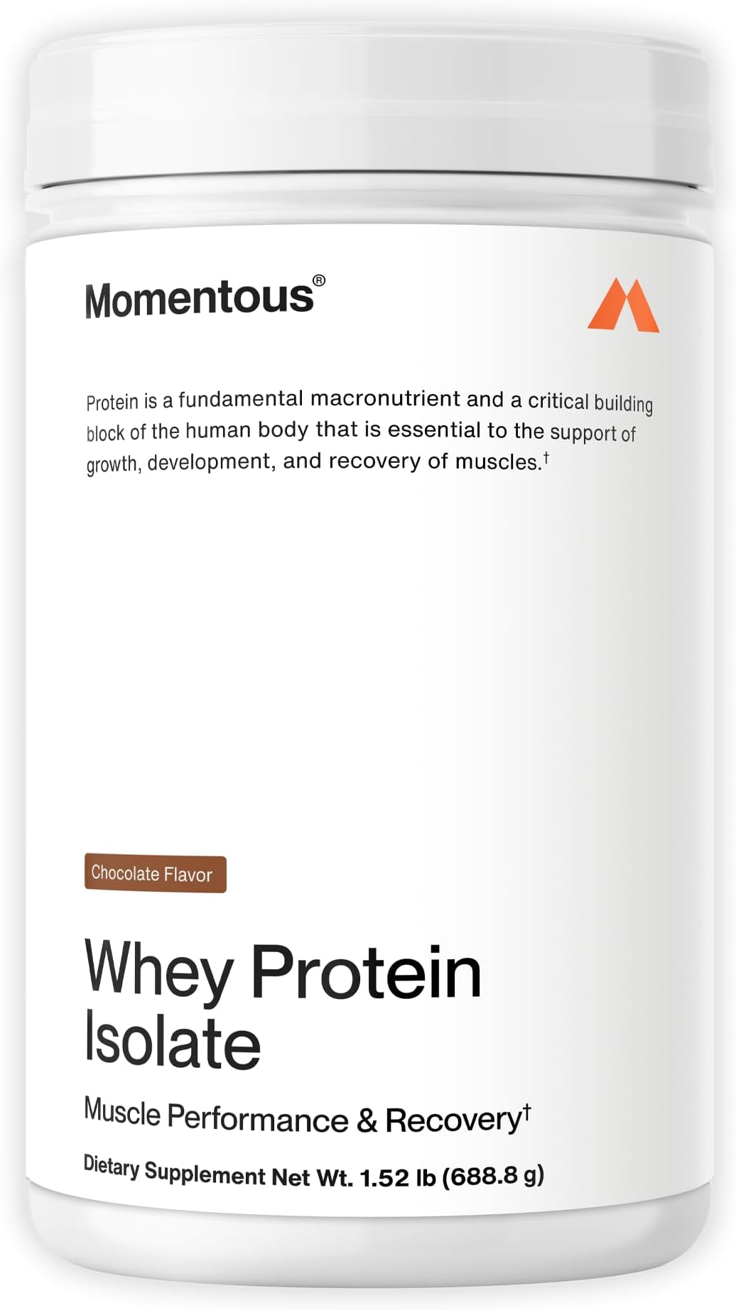 Momentous Essential Grass-Fed Whey Protein Powder - 20g Whey Isolate Protein - NSF Certified, Gluten-Free, 24 Servings for Essential Everyday Use, Chocolate (Package May Vary)