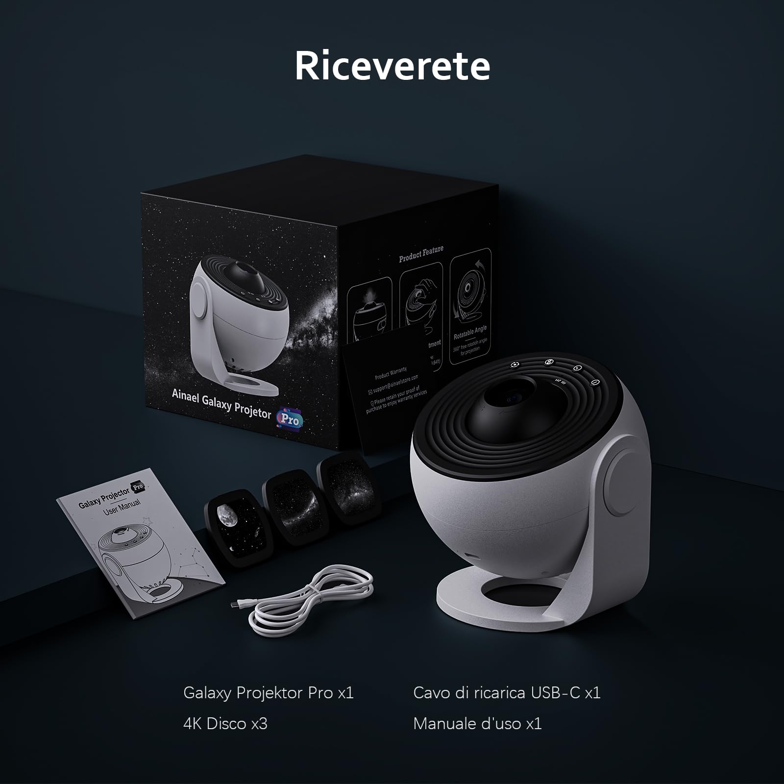 Galaxy Projector Pro & 2025 Version 6PCS Disc Set - Nebula D