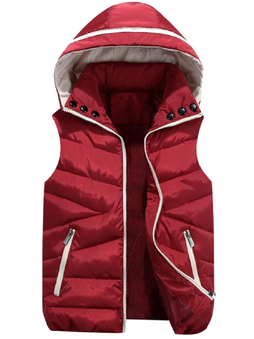 Mens Oversized Stand Collar Water-Resistant Quilted Vest