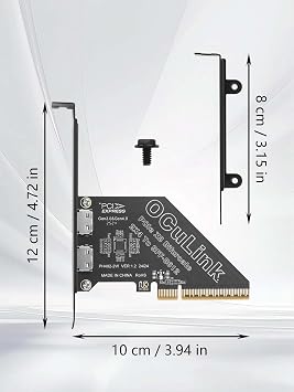 GINTOOYUN PCIe X8 4.0 Oculink SFF8611&8612 Expansion Card External USB SSD External Graphics Card for U.2 SSD eGPU External Graphics Card