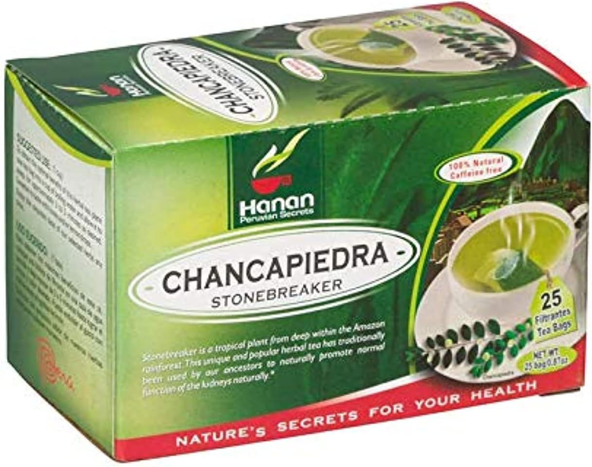 Stone Breaker Chanca Piedra Herbal Tea - 100% Naural from Peru (25 Tea Bags) Natural Kidney Cleanse & Gallbladder Stones Support– Detoxify Urinary Tract, Flush Impurities, Clear Urinary System